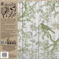 A cardboard packet with instructions on how to use IOD stamps alongside a green on white image of the Shade and Song Stamp