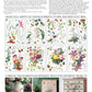 Sheet of floral and nature-themed designs with instructions and examples on how to use them from Iron Orchid Designs Marche des Fleurs