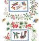 Decorative design with butterflies, flowers, and leaves on a white background by Iron Orchid Designs