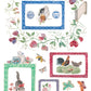 Decorative paper with animal illustrations, flowers, and borders by Iron Orchid Designs