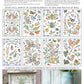 Sheet of floral and nature-themed folk inspired patterns with IOD branding from Iron Orchid Designs Fern Fables transfer