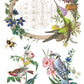 Decorative illustration with birds, flowers, and a wreath on a white background from Iron Orchid Designs