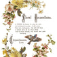 Floral decorations with text and a bird illustration on a white background from Iron Orchid Designs Flowers By The Poets transfer