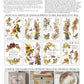 Floral design transfer sheets with instructions and examples on a white background from Iron Orchid Designs Flowers By The Poets transfer