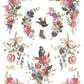 Decorative design with flowers, birds, and ribbons on a white background from Iron Orchid Designs Madeleine transfer