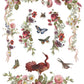 Decorative design with flowers, birds, and butterflies on a white background from Iron Orchid Designs Madeleine transfer