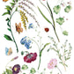 Illustration of various flowers and butterflies on a white background from Iron Orchid Designs Marche des Fleurs