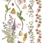 Illustration of various flowers and butterflies on a white background from Iron Orchid Designs Primrose Isle Transfer