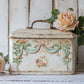 Decorative tin box with floral patterns and roses on a wooden surface  from Iron Orchid Designs The Belgravia transfer
