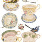 Collection of decorative teacups, saucers, and spoons with floral and intricate designs on a white background from Iron Orchid Designs The Belgravia transfer
