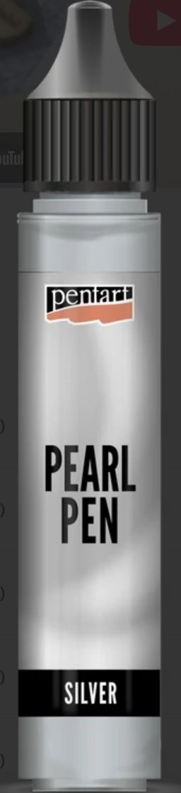 Pearl Pen by Pentart in silver color on a black background