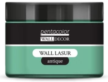 Green jar of pentacolor Wall Decor Wall Lasur antique on a white background