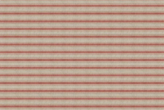 A close-up of a striped fabric pattern with alternating horizontal stripes in muted red and warm beige. Roycycled papers