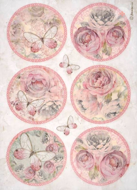 Shabby Rose 6 Rounds - Stamperia - Rice Papers A4
