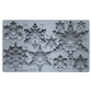 Grey silicone mould showing 10 different snowflakes. On a white backgorund. Snowflakes by Iron Orchid Designs