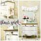 Collage of vintage furniture with a 'flour sack' sign against a brick wall.