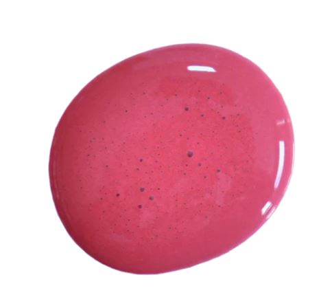 Blob of deep pink paint on a white background
