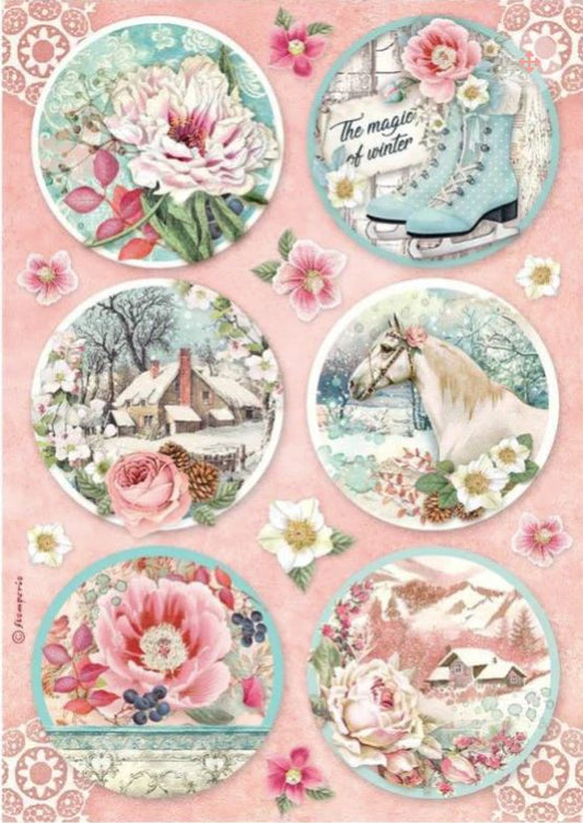 Sweet Winter Rounds - Stamperia - Rice Papers A4