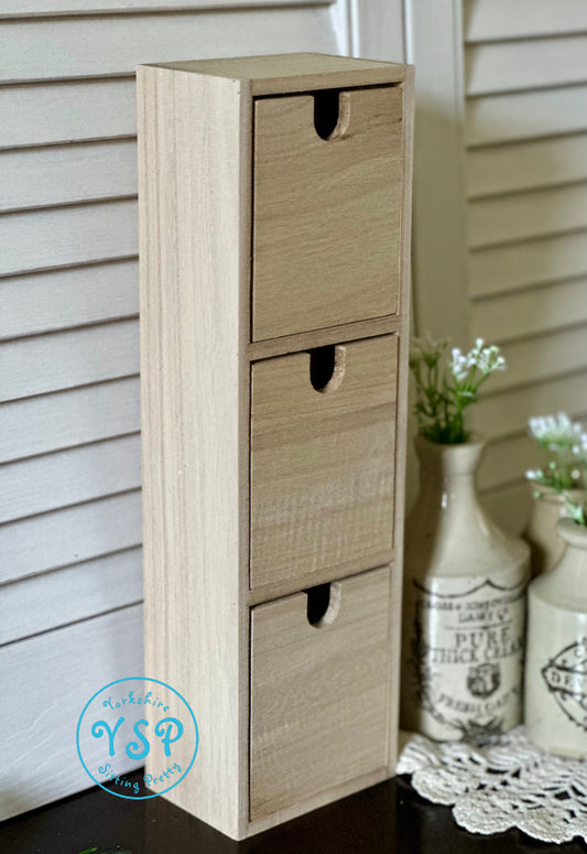 Three Drawer Wooden Cubby