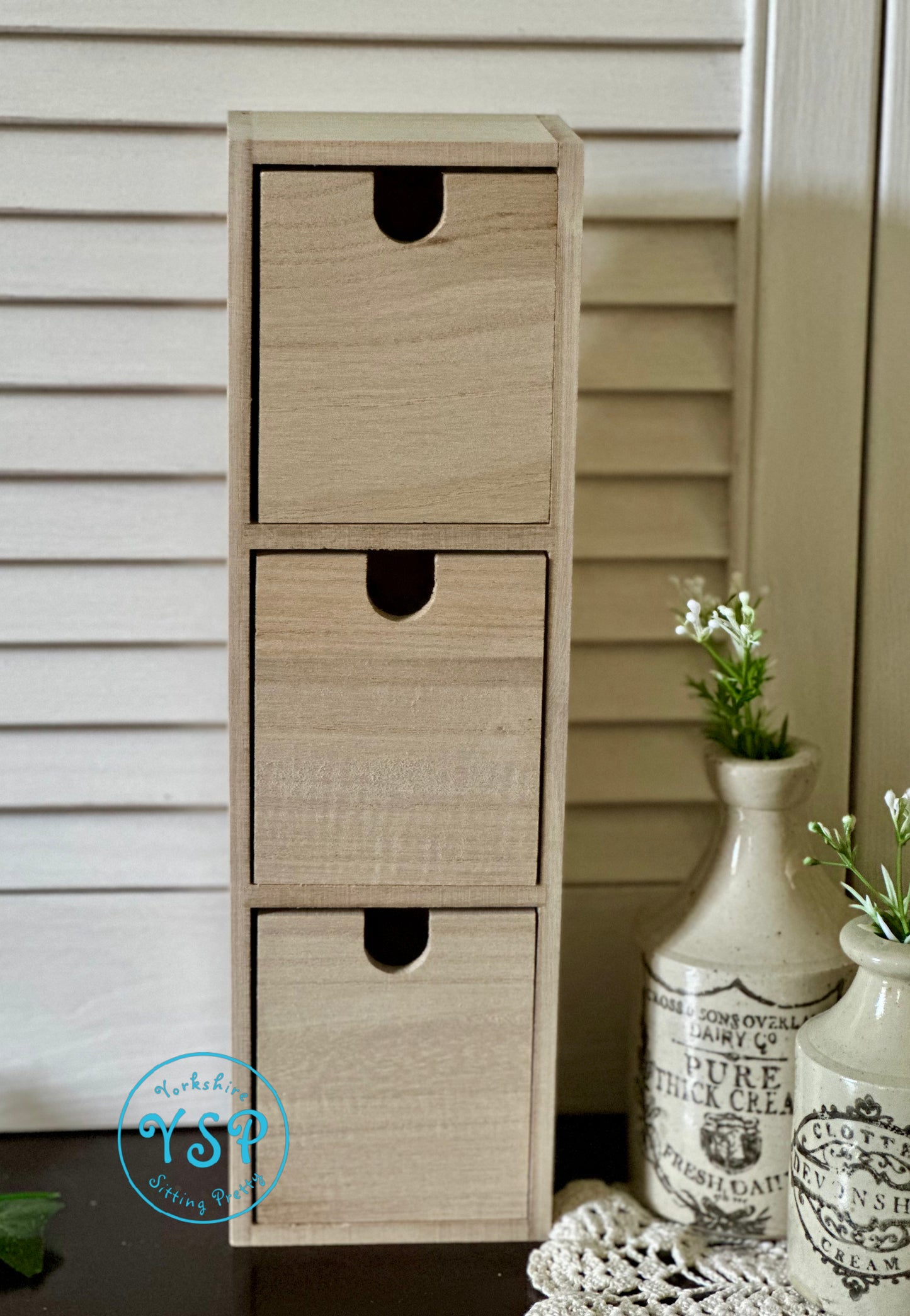 Three Drawer Wooden Cubby