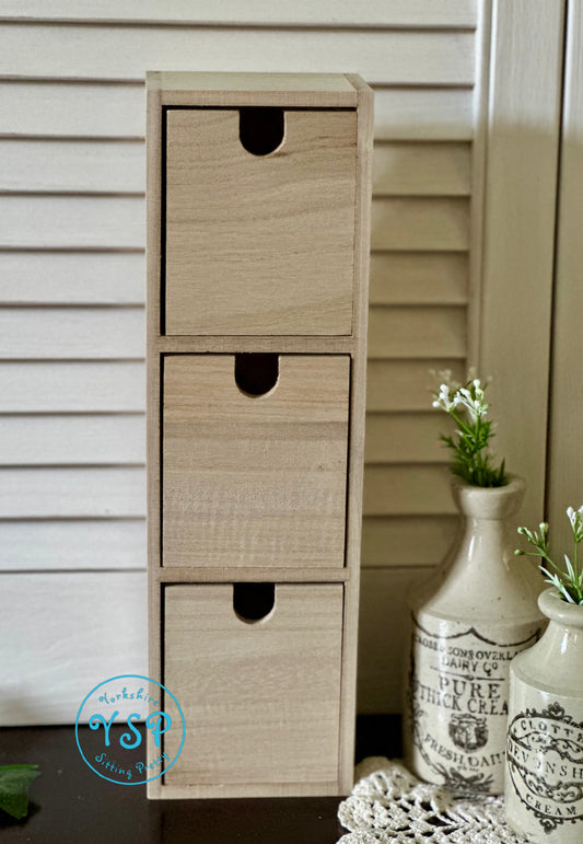 Three Drawer Wooden Cubby