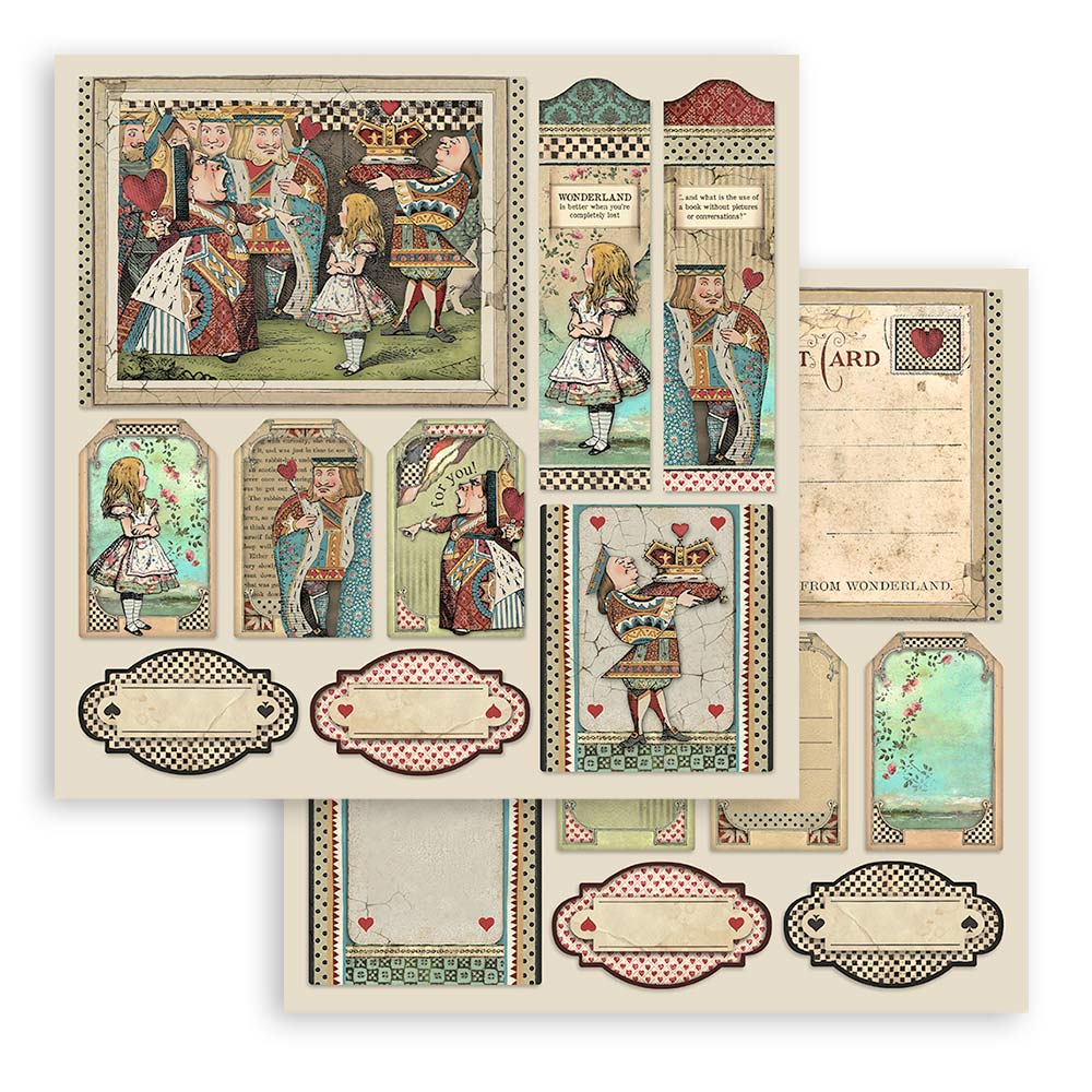 Alice Scrapbooking Pad - Stamperia - 30.5cm x 30.5cm 12" x 12"