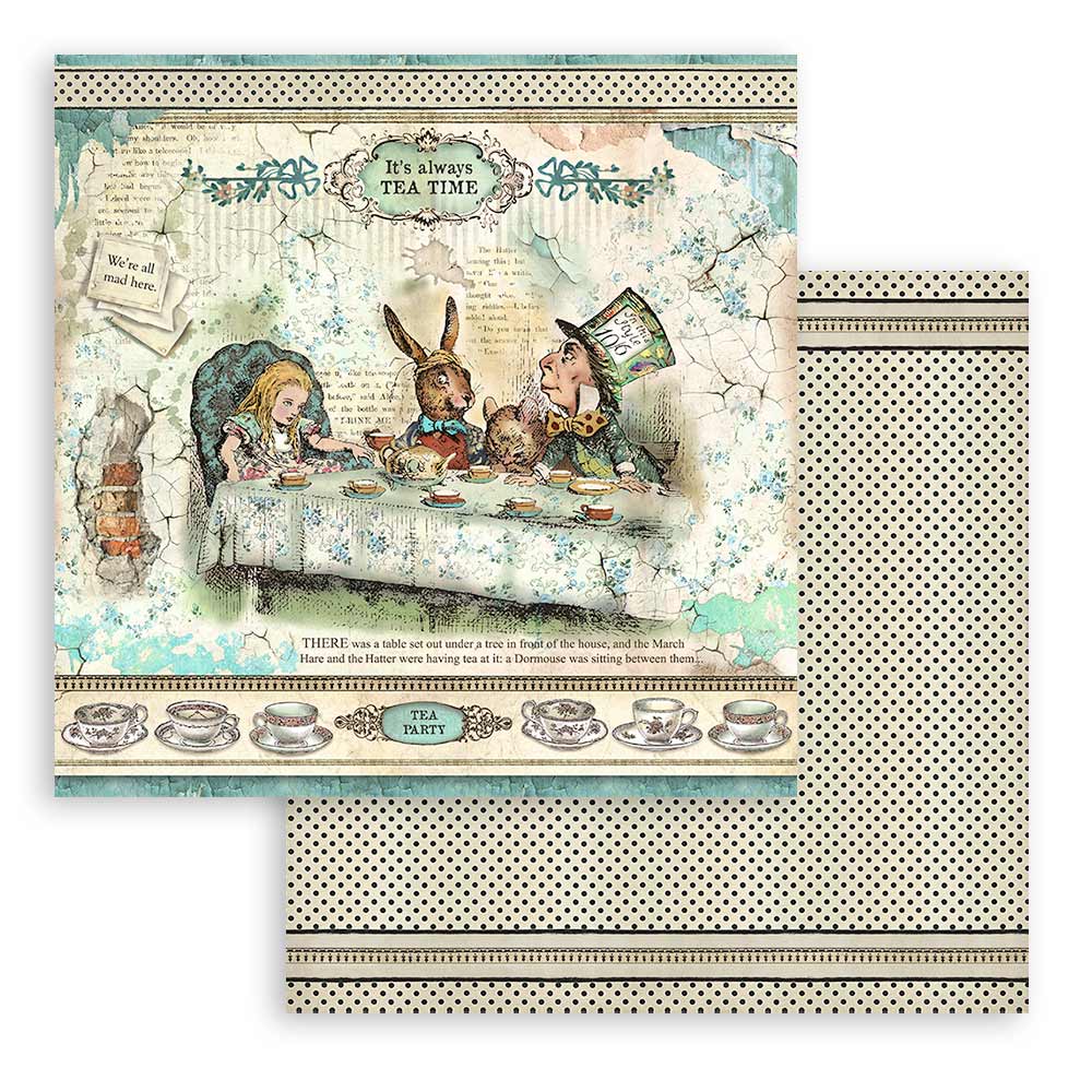 Alice Scrapbooking Pad - Stamperia - 30.5cm x 30.5cm 12" x 12"
