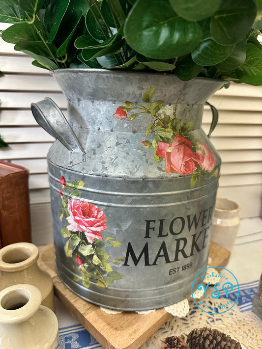 Flower Market Milk Churn