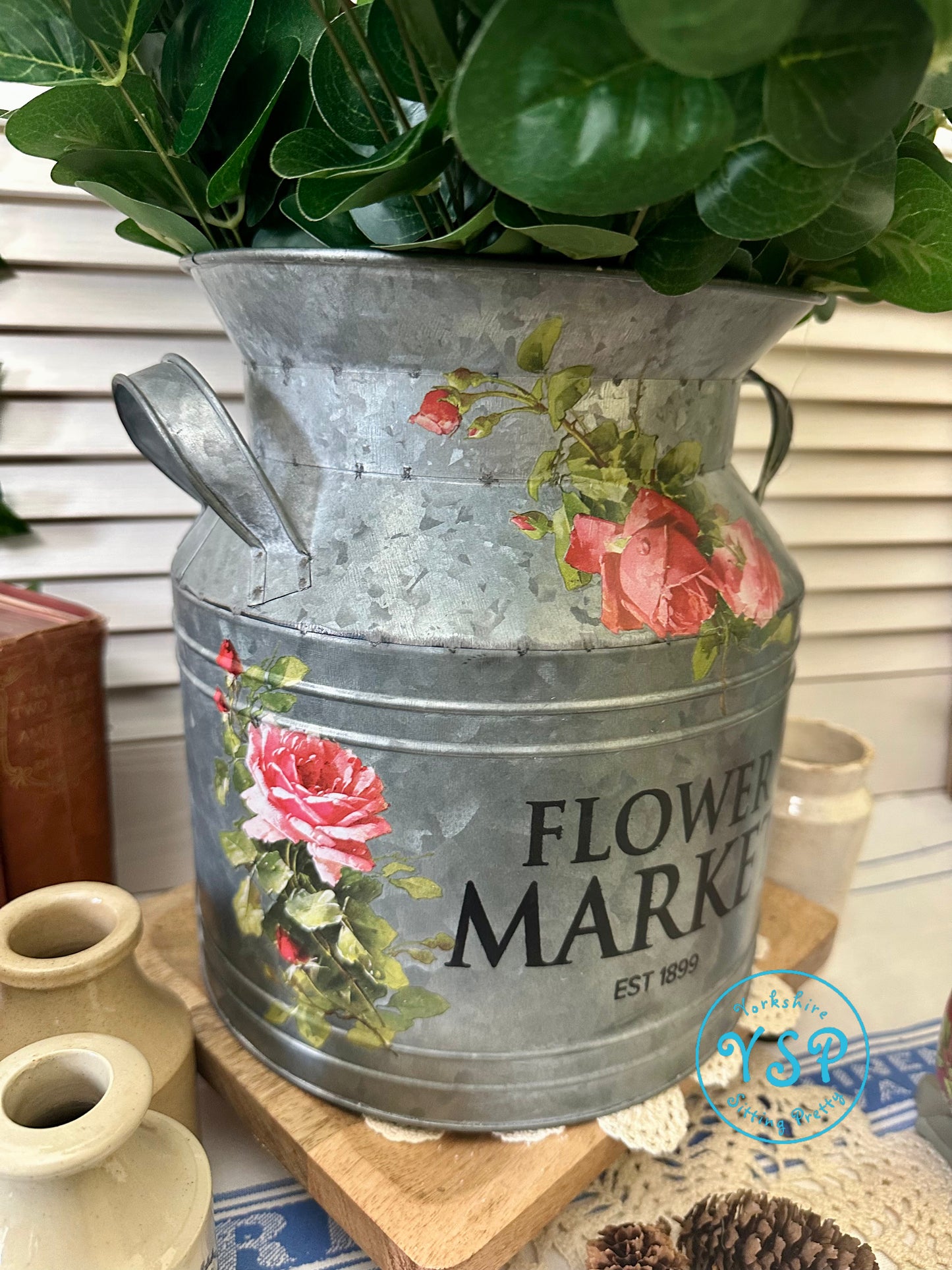 Flower Market Milk Churn