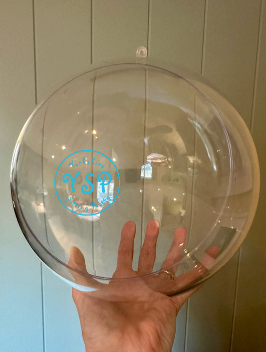 Giant Clear Acrylic Bauble – 20cm Fillable Christmas Craft Blank