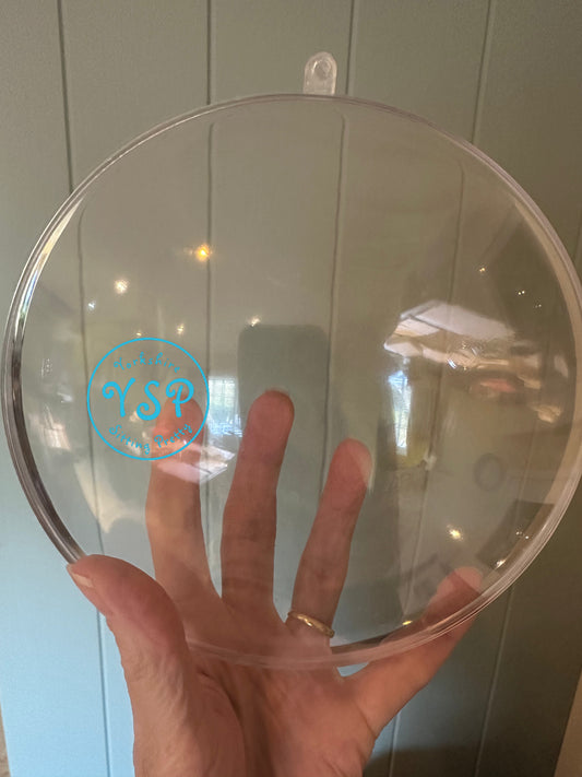 Clear Acrylic Medallion – 16cm Fillable Christmas Craft Blank