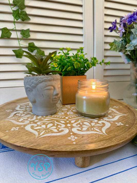 Circular Mandala Wooden Table Riser