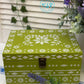 Large Wooden Painted and Stencilled Box