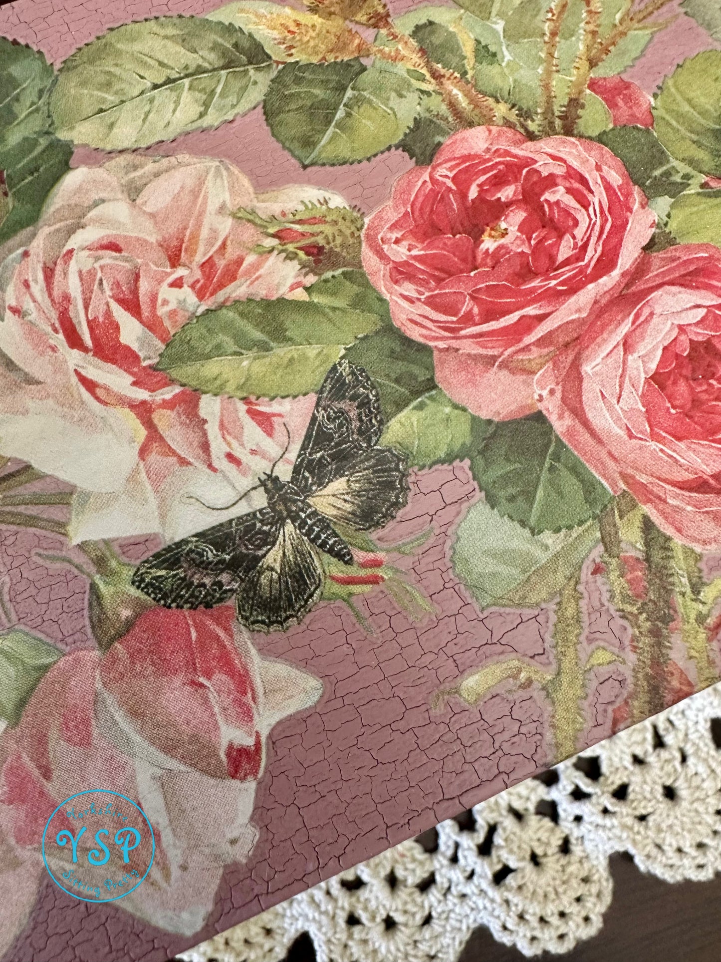 Pink Milk Painted Roses Box