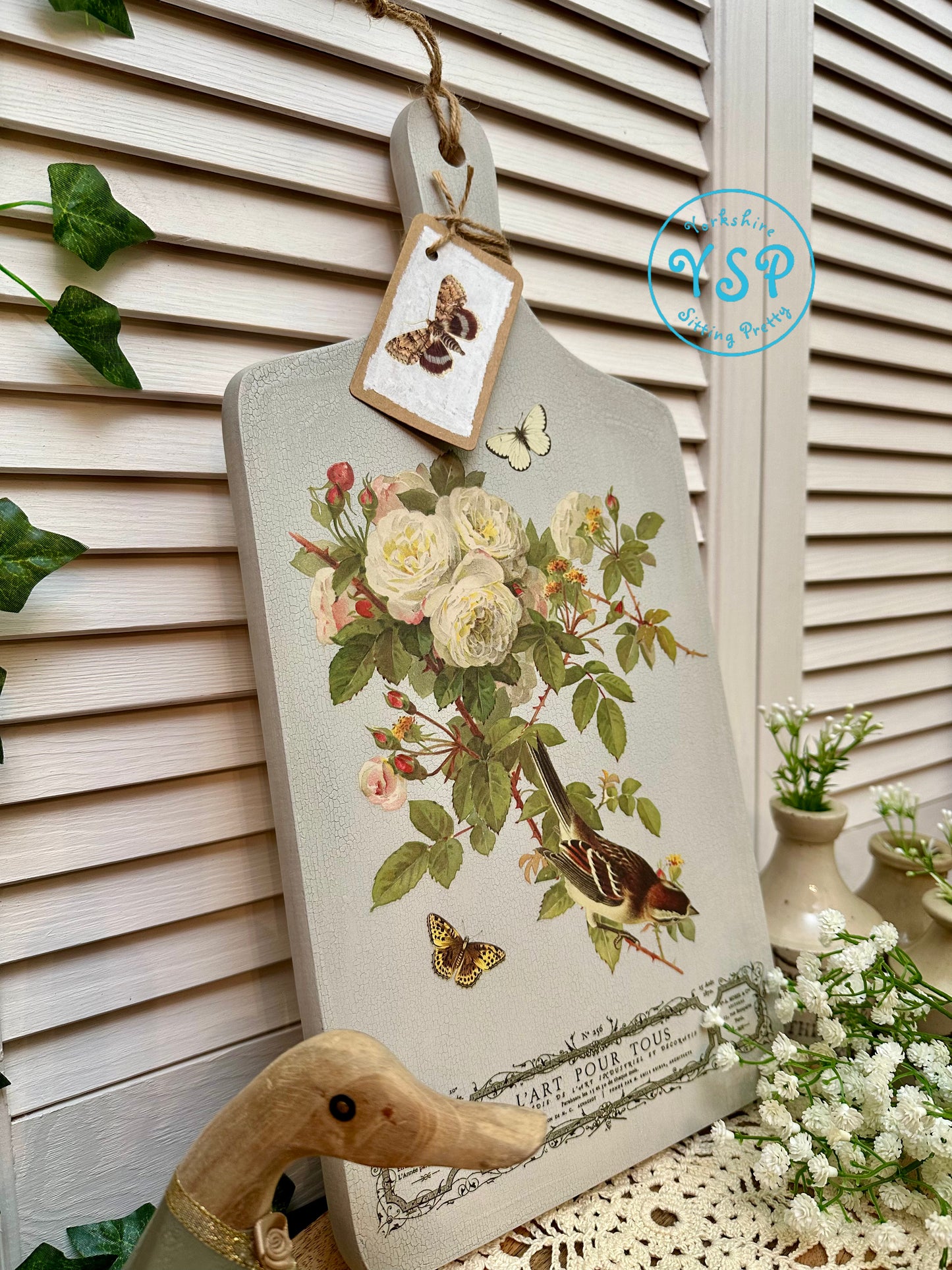 Milk Painted Decorative Bread Board