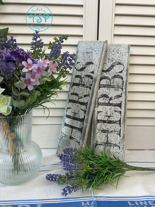 Rustic Style Herb Sign