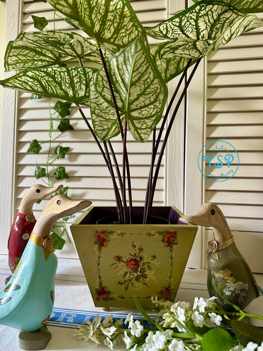 Vintage Style Wooden Plant Pot