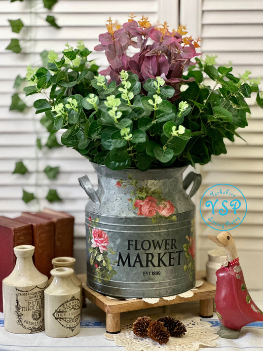 Flower Market Milk Churn