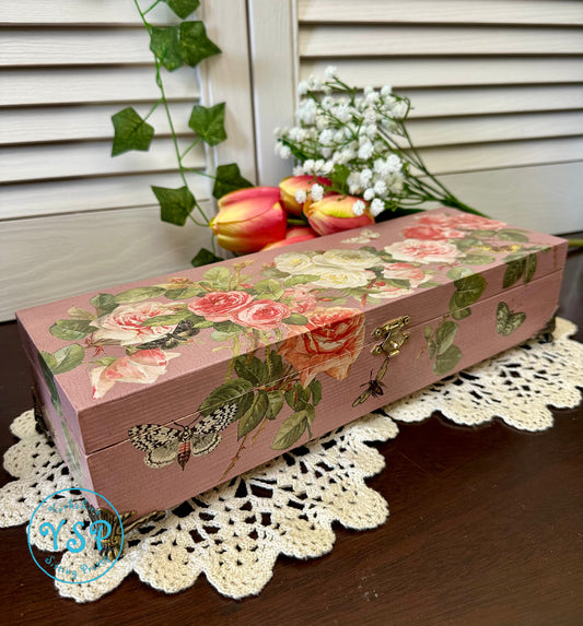Pink Milk Painted Roses Box
