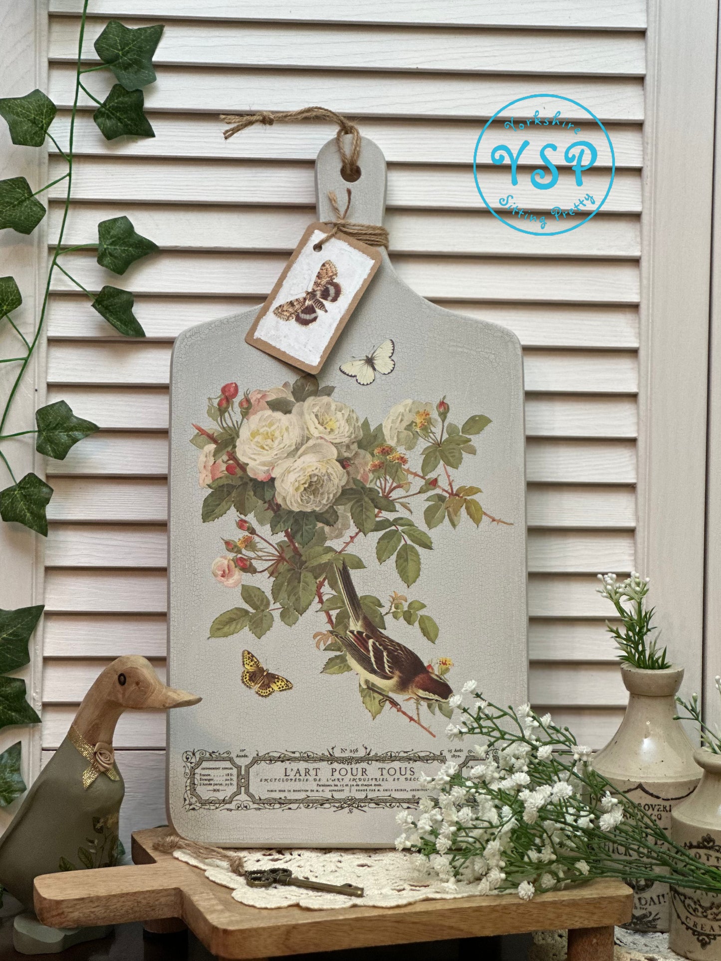 Milk Painted Decorative Bread Board