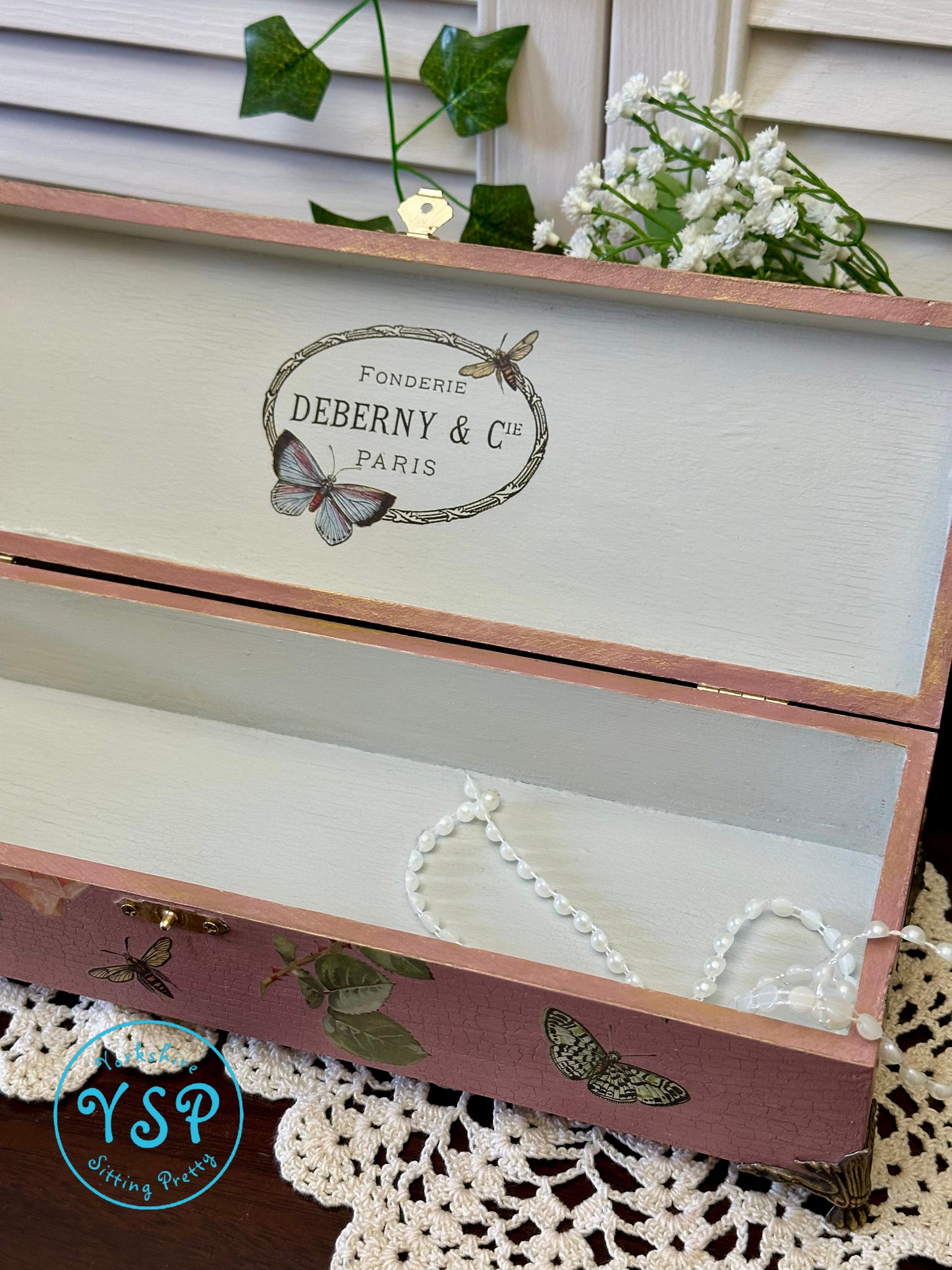 Pink Milk Painted Roses Box