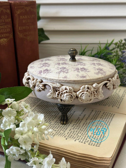 Round Lidded Trinket Box