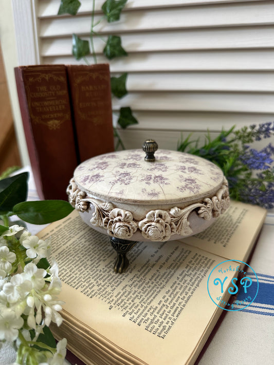 Round Lidded Trinket Box