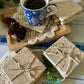 Set of Four Travertine Coasters