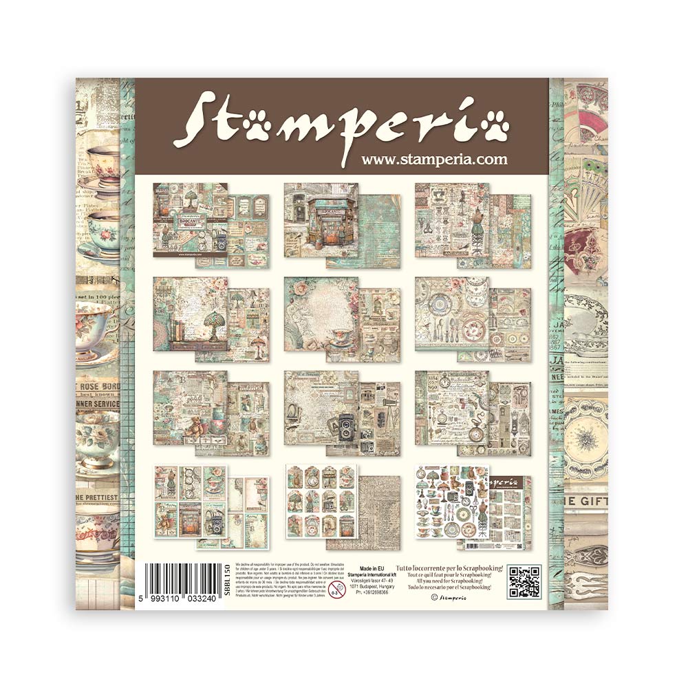 Brocante Antiques Scrapbooking Pad - Stamperia - 30.5cm x 30.5cm 12" x 12"