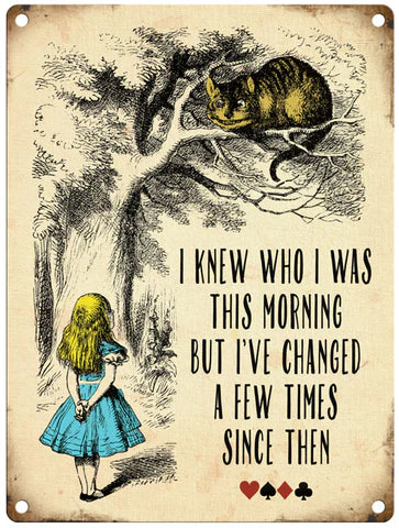 Alice I Knew Who I Was This Morning Tin Sign - Large