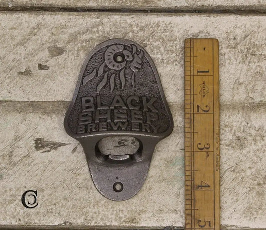 Bottle Opener wall mounted Black Sheep cast iron