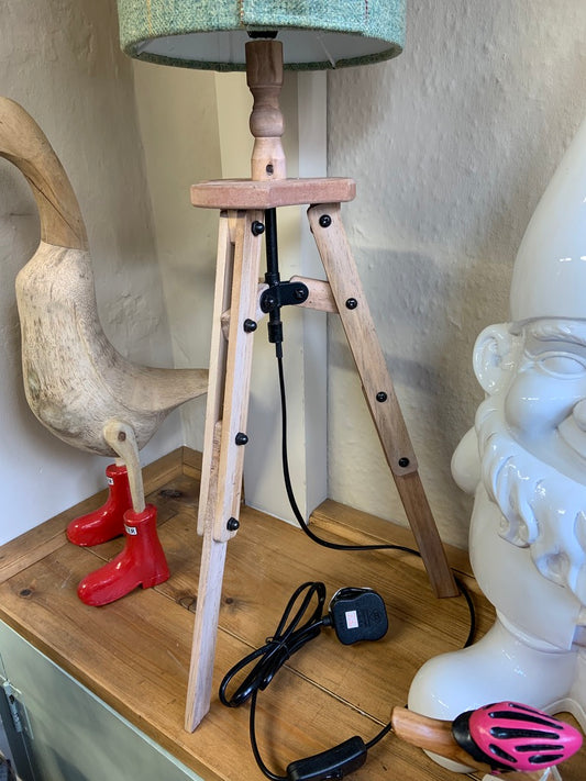 Wooden Tripod Lamp Base