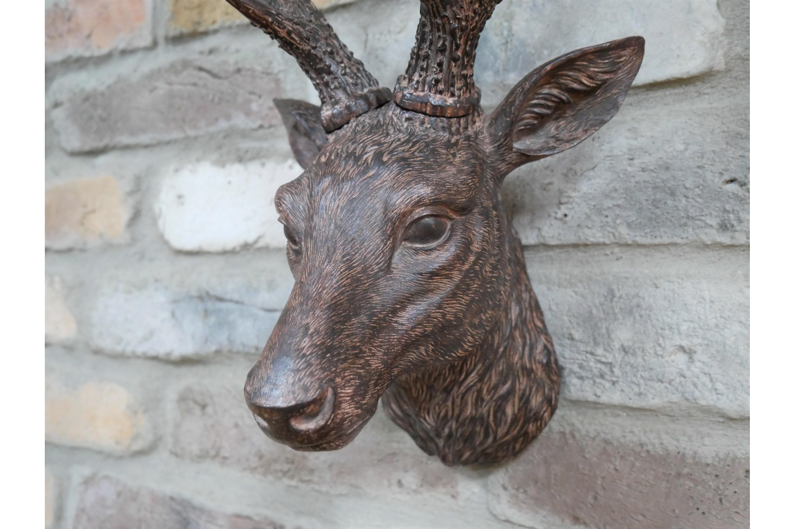 Brown Stag's Head with Birds
