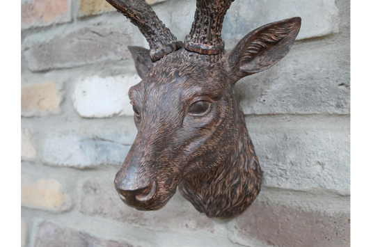 Brown Stag's Head with Birds